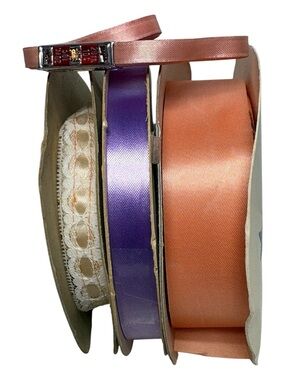 Peach and Lavender Satin Ribbon Set - Multi-Pack Craft Ribbon